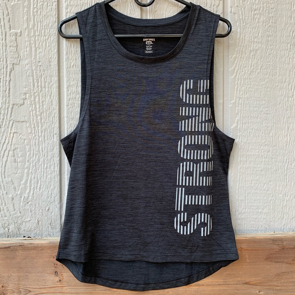 Tapout muscle tee slate gray crew neck athletic quick dry workout tank top